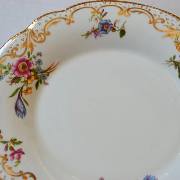 Vintage  Hand Painted Floral Porcelain Dish - Picture 5 of 8